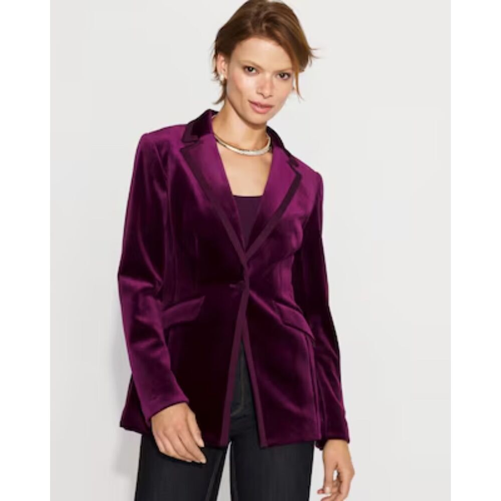 White House black market women’s blazer velvet sport coat size 12p 1049